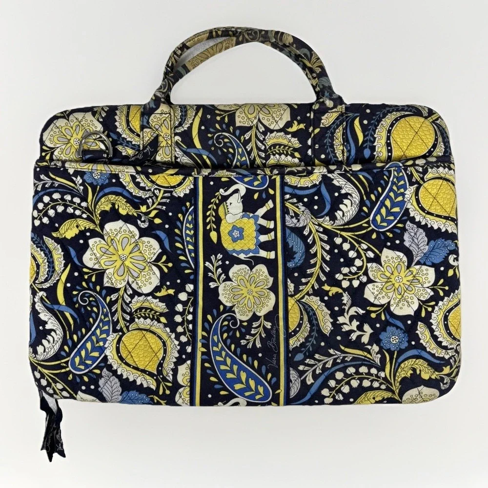 Vera Bradley Ellie Womens Handbag Multicolor Paisley Floral Portfolio Laptop Bag